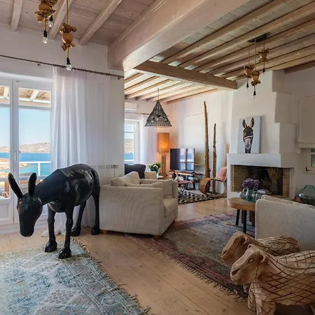 Cosset Mykonos With Pool, Sea View & Sunset - By One Villa Ornósz